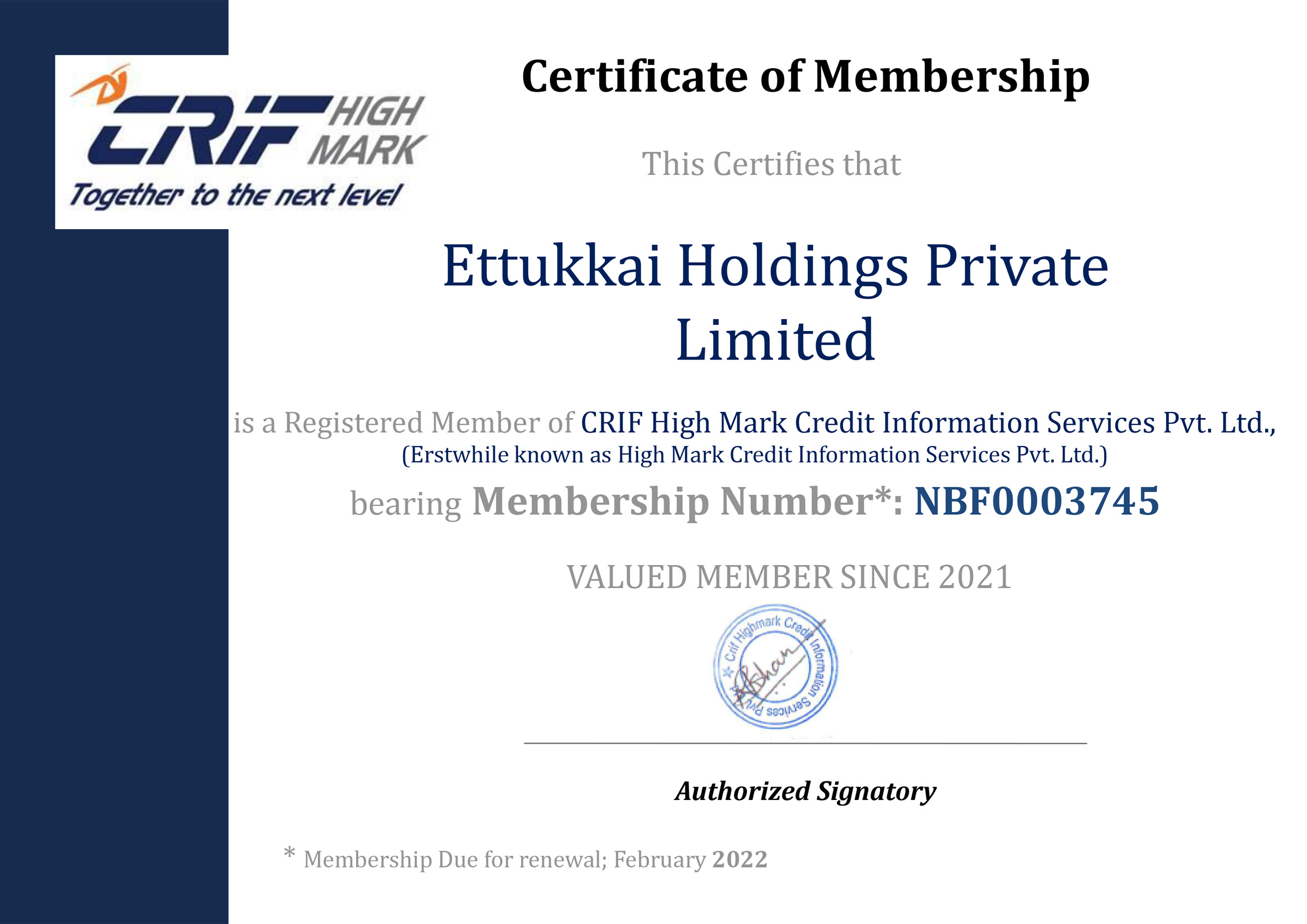certificate